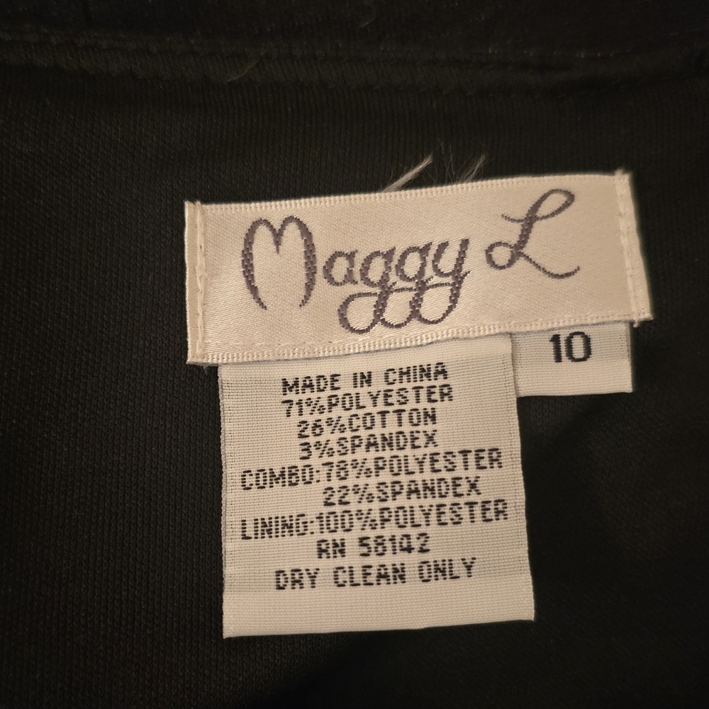 NWT Maggy L Black Sleeveless Sheath Classic Dress Cocktail Career Size 10 - Picture 3 of 5